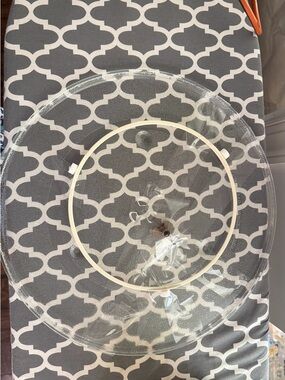 Microwave turntable glass plate turn tray and center piece 3 pcs